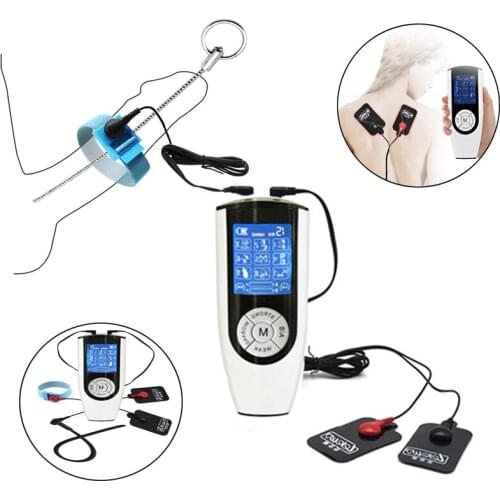 Electro Shock Penis Ring Catheter Sound Expande Men Penis Stimulator Massage Pad USB Rechargeable Host Delay Ejaculation Sex Toy