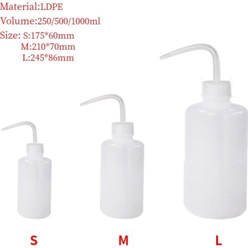 250/500/1000ML Size Tattoo Diffuser Squeeze Non-Spray Bottles Transparent Plastic Tattoo Wash Cleaning Bottle