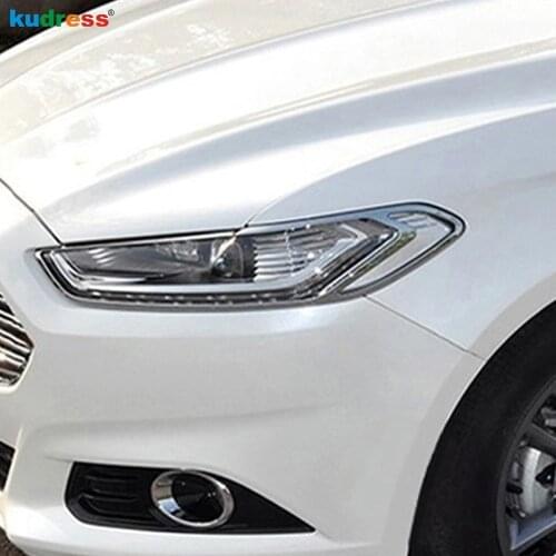 For Ford Fusion contour 2013 2014 2015 Chrome Front Lamp Cover Headlight Trim Shells Auto Hoods Assemby Accessories