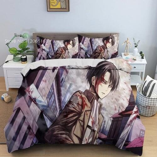 3D Print Anime Attack On Titan Bedding Set For Kids Adults Bed Cover Set Bed For Bedroom Bed Linen Single Queen Duvet Cover Set