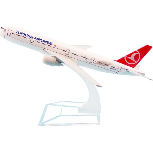 Alloy Metal Air Turkish Airlines B777 Airplane Model Turkish Boeing 777 Airways Plane Model Aircraft Kids Gifts 16cm