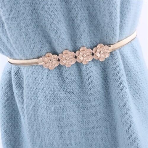 Fashionable elastic thin belt womens decorative dress with waist closure and retro Korean versatile sweater metal waist chain