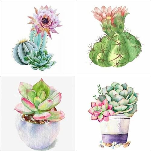 MomoArt Diamond Painting Succulents Sale Diamond Embroidery Flower Full Square Round Mosaic Cactus Cross Stitch Set Wall Decor