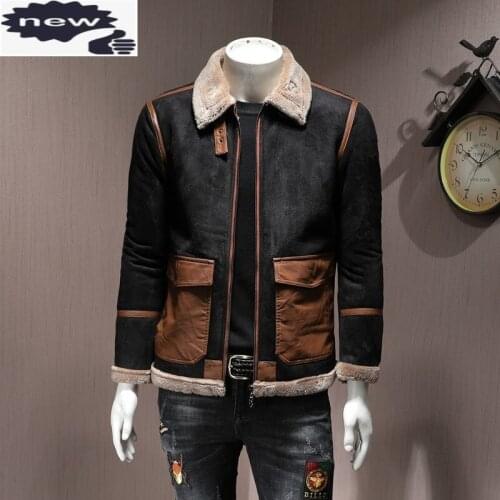 Fashion Lapel Cotton Jacket Men High Quality Warm Patchwork Leather Pocket Short Coat 2021 Winter Casual Outerwear Plus Size 5XL