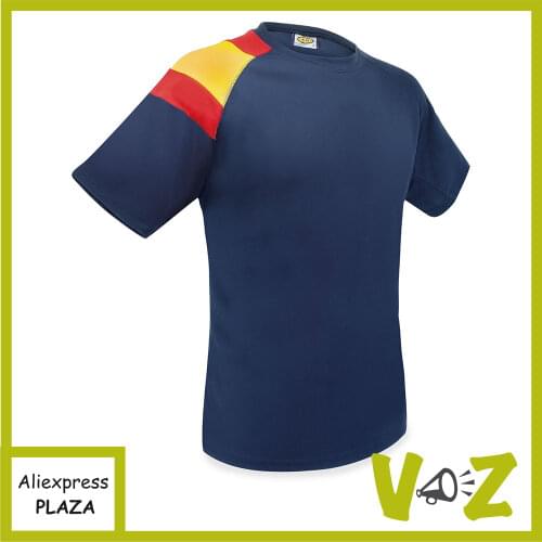 T-shirts men, short sleeve, technical, breathable, dark blue, sport, casual fashion, casual, casual, flag Spain