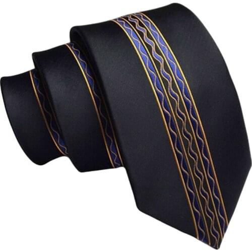 Veektie 2018 New Design 6cm Mens Ties for Men Fashion Striped Neckties Gravata Jacquard Slim Wedding Party Black Tuxedo Busniess