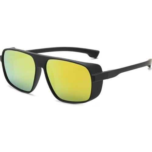 Steampunk Square Punk Sunglasses Men Brand Designer Classic TR-90 Sunglasses Flat Top Retro Square Sun Glasses UV400 2019 New