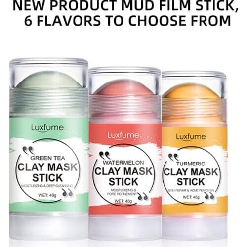 Green Tea Cleaning Solid Mask Oil Control Mud Mask Stick Cleans Skin Smear Moisturizing Blackhead Fine Pores Mud Mask TSLM1