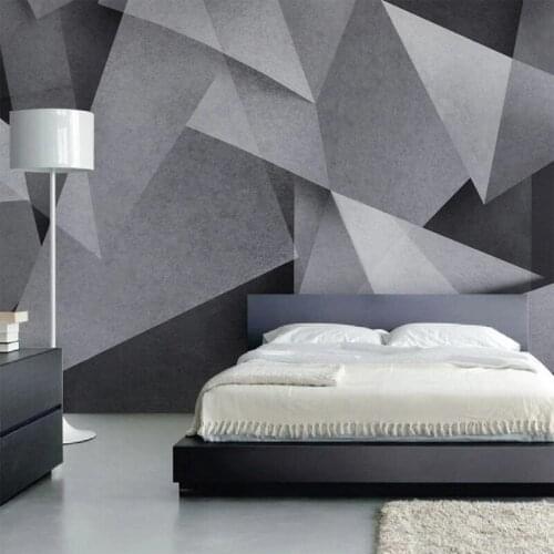 Custom Mural Abstract 3D Stereoscopic Geometric Art Grey White Wallpaper Bedroom Living Room Sofa Backdrop Wall Covering Relief