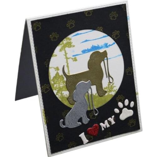 Cute Dog Metal Cutting Dies Stencil DIY Scrapbooking Album Stamp Paper Card Embossing Craft Decor E56C