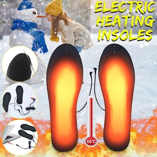 USB Electric Heated Insoles Women Men Heating Shoe Insole Winter Warm Insoles For Shoes Boots Heater Warm Foot Pads Insert