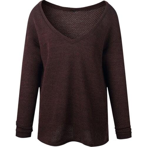 Sweaters Women 2021 Fall/Winter Fashion Long Sleeve V-Neck Loose Sweater Colors Plus Size Pullover Vestidos Quality OYM0069