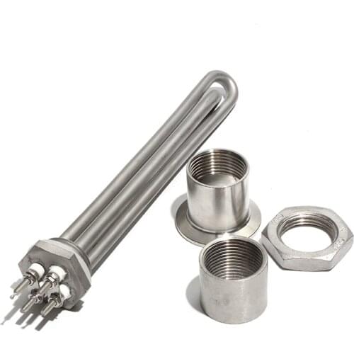 1 Inch BSP Thread Tubular Heater with Accessories 304 SUS Heating Element for Solar Water Heater 12V/24V/36V/48V 200W/300W/600W