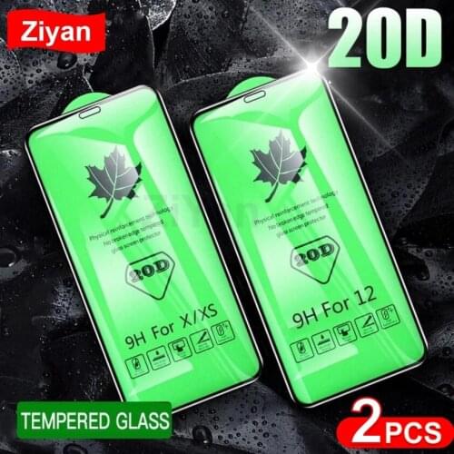2Pcs 20D Curved Edge Tempered Glass For iPhone 12 Mini 11 Pro X XS Max XR Full Screen Protector For iPhone SE2 8 7 6S Plus Film