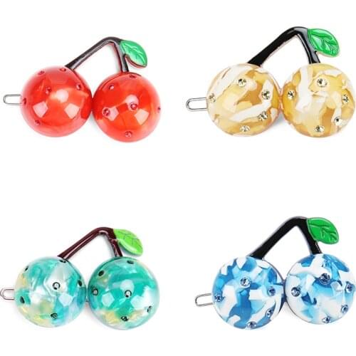 Korean Styles Cherry Hair Clip Cellulose Acetate Cherry Hair Accessories Cute Cherry Hair Pins For Girls