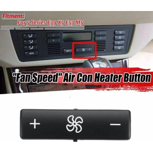 1X Car Climate Control Panel Button Switch Key Caps Air Control Fan Speed Heater for -BMW 5 Series E39 X5 E53 M5