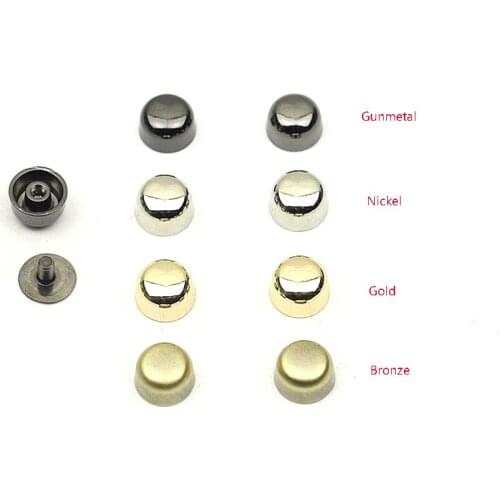 100pcs Metal Screw Protecting Feet Studs Rivets for Leather Garment Craft Belt Wallet Bag Decoration Hardware 10mm