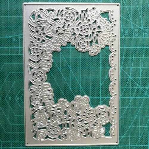 14cm Rectangle Frame Floral Leaf DIY Craft Stencils Wall Paint Scrapbook Stamp Embossing Album Decorative Card Template