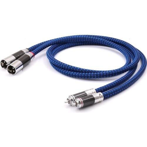 2328 Hifi RCA to XLR Cable High Quality 6N Silver Plated 2RCA Male to 2XLR Male Cable audio Interconnector cable
