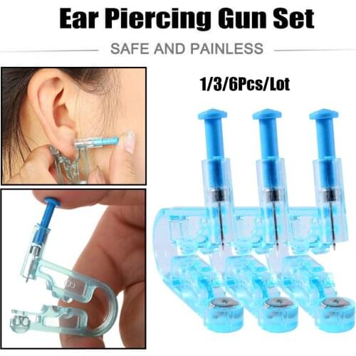 3Pcs Per Set Disposable Painless Ear Piercing Healthy Sterile Puncture Tool for Earrings Ear Tragus Helix Piercing Gun