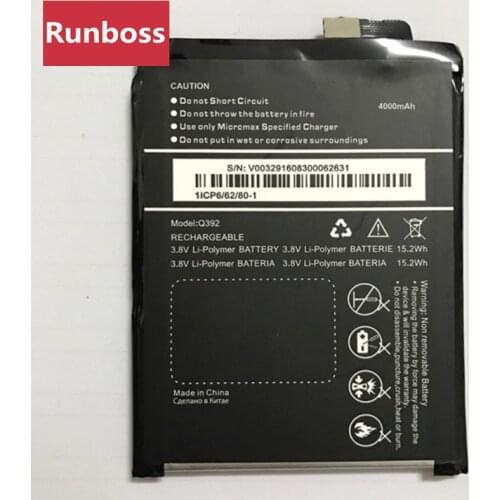 4000mAh For Micromax Q392 Rechargeable Replacement Li-ion Cell Phone Battery For Micromax Canvas Power 2 Q392 Phone