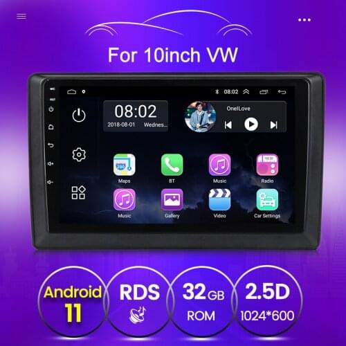 Android 11 RDS FM For VW Universal 10.1 inch golf Touran Passat Car Radio Multimedia Video Player swc stereo quad core unit