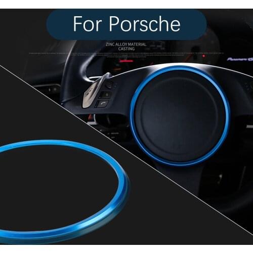 Car Styling Steering Wheel Circle Decoration Sticker Trim For Porsche Panamera Cayenne Aluminium Alloy Interior Accessories