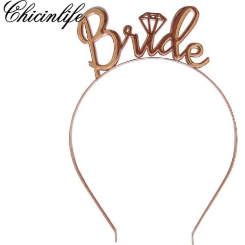 Chicinlife 1pcs metal Bride Diamond Headband Tiara Bridal Shower Girls Night Decor Gifts Wedding Decoration Bachelorette Crown