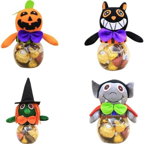 Halloween Decorations Festival Atmosphere Gift Box Pumpkin Candy Can Box Jar Holiday Ornament