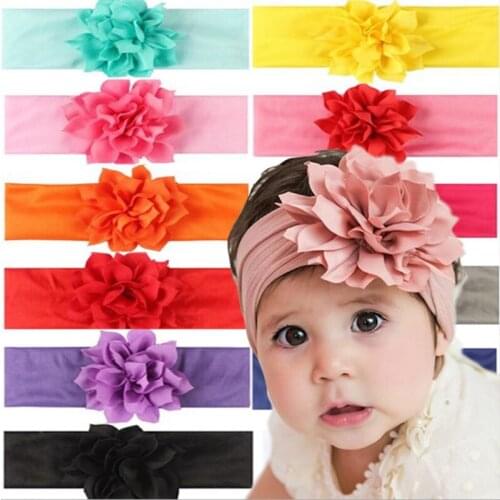 12 colors Baby Girl Turban Floral Headband Newborn Baby Girl Headbands Elastic Kids Toddler Hair Band