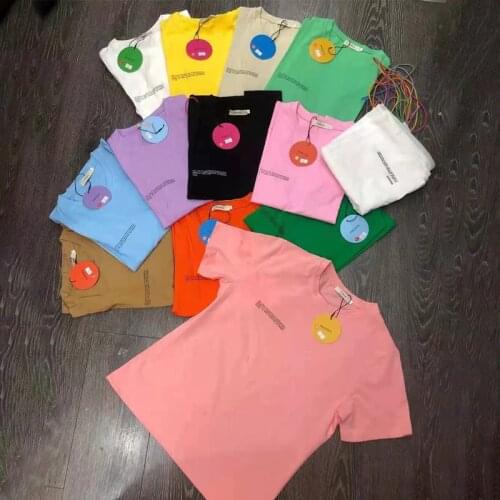 Summer Fashion Shirt cotton soild letter print T Shirt Women Tops Base O-neck Tees Girls Tshirt