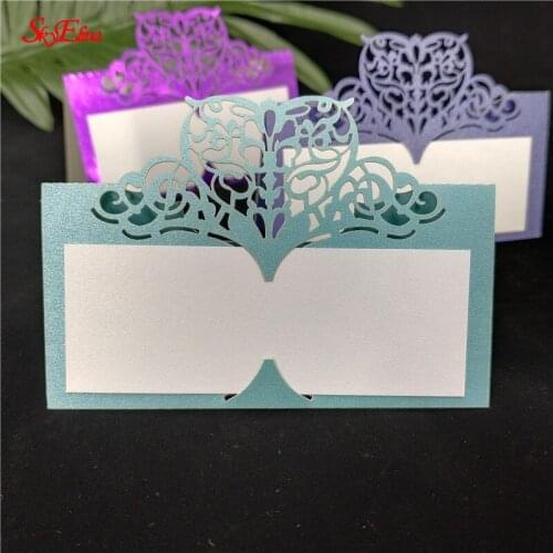 HOT 20pcs/bag Laser Cut Heart Seat card Vintage Table Number Name Card Place Cards Wedding Wedding Birthday Party Decoration 6Z