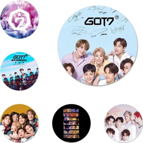 GOT7 Kpop Icons Pins Badge Decoration Brooches Metal Badges For Backpack Decoration 58mm