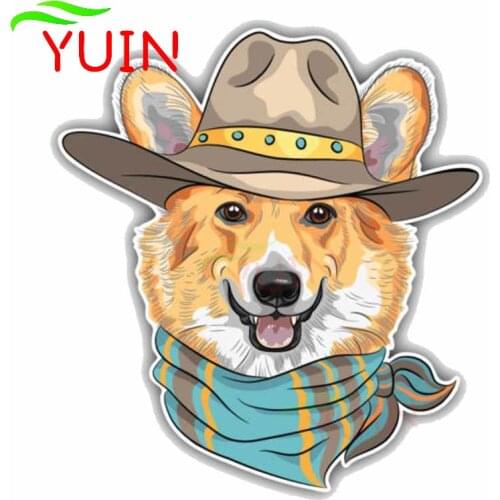 Hipster Dog Pembroke Welsh Corgi Creative Cartoon Car Sticker Fashion Decoration Accessories Motorcycle Waterproof Decal 16*15cm