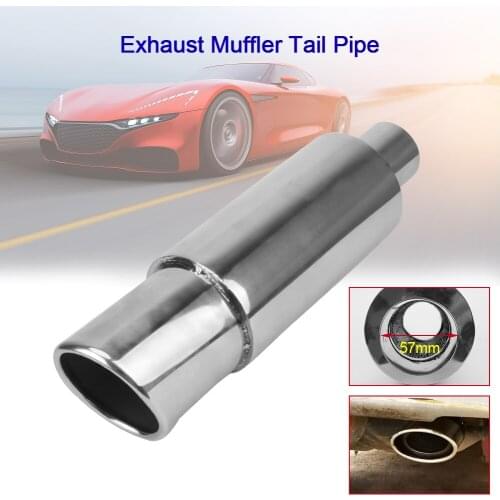 Tail Throat Auto Accessories Universal Stainless Steel Car Muffler 57mm Motorcycle Exhaust Pipe Trim