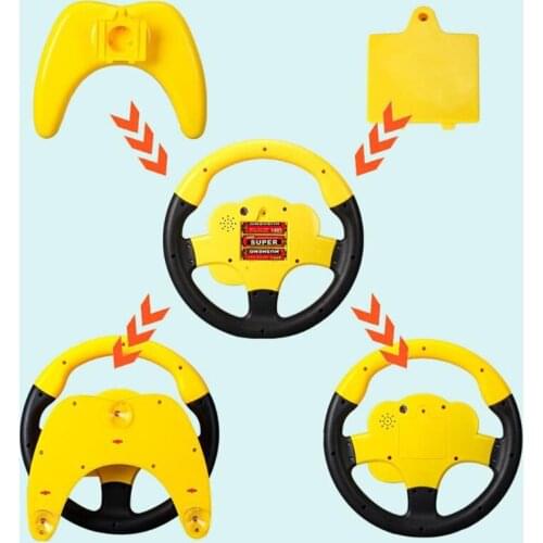 Simulation Car Wheel Toy Christmas Steering Wheel Toy with the Same Co-pilot Musical Educational Copilot Stroller A2UB