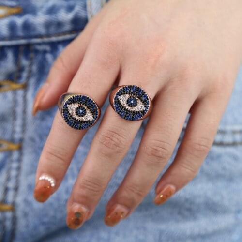 Evil eye ring for women bohemia boho Turkish lucky eye finger jewelry