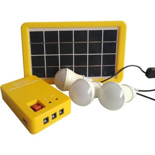 Solar Power Panel Generator Kit 5V USB Charger Home System with 3 LED Bulbs Light Indoor/Outdoor Lighting Over Discharge Protect