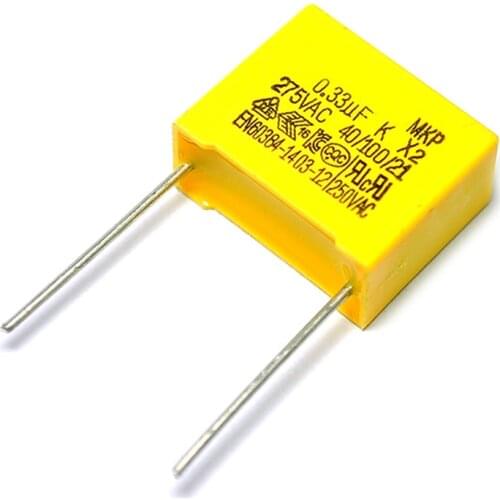 5PCS/LOT 275VAC capacitor X2 series 0.33uF 330nF 334K 15mm Polypropylene film capacitor