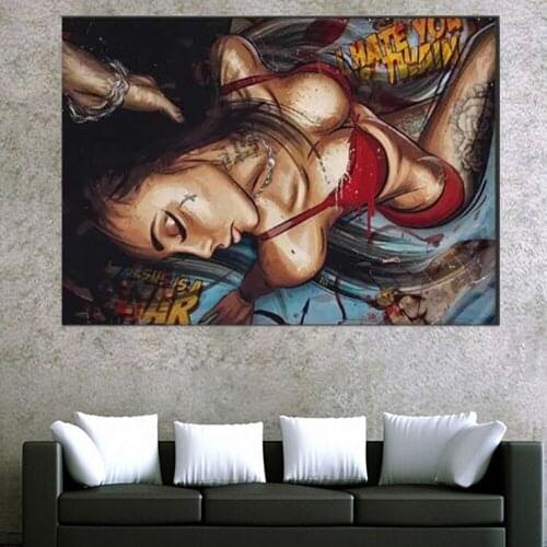 MUTU Cartoon Sexy Girl Wall Art Kids Room Painting HD Home Decor Prints And posters On Canvas Picture For Living Room No Frame