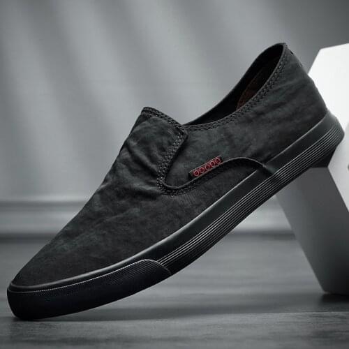 New Arrivals Men Canvas Vulcanized Shoes Solid Color Sneaker Loafers 2021 Spring Autumn Breathable Men Flats Large Size 11 12