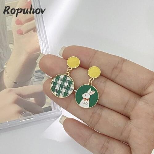 Ropuhov 2021 New 925 Silver Jewelry Korean Fashion Lady Gift Retro Japanese Bunny Earrings Female Temperament Cute Wholesale