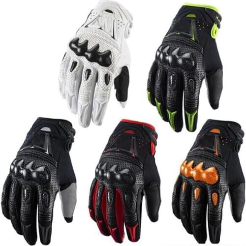 New 2021 Motorcycle Racing Gloves Carbon Fiber Genuine Leather Bomber Motocross Bike Protective Gloves BMX ATV MTB Gloves owe3