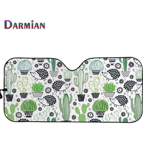 DARMIAN New Cartoon Cactus Pattern Cute Durable Auto Accessories Universal Car Windshield Covers UV Protect Foldable Sunshades