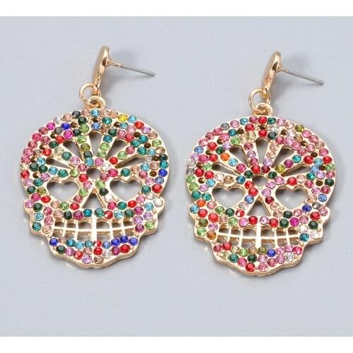 Wholesale New Colorful Beautiful Earrings Zircon Za 2021 Women Hanging Dangle Statement Earrings Fashion Jewelry Accessories