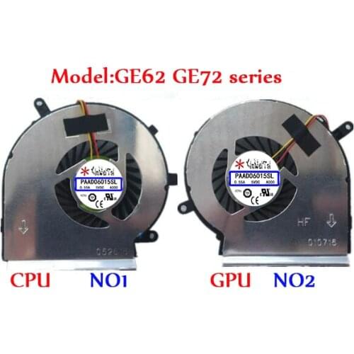 PAAD06015SL Fan For MSI GE62 GE72 PE60 PE70 GL62 N303 N302 GE60 A166 MS-16GA 16GC MS-16GH MS-16GF MS-16GD GL72 GE70 1756 series
