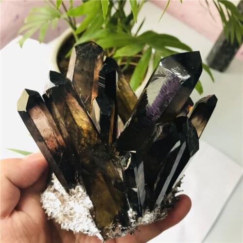 Natural Rock Quartz Crystal Cluster Smoky Crystal Mineral Specimen Home Decoration Healing Gemstone