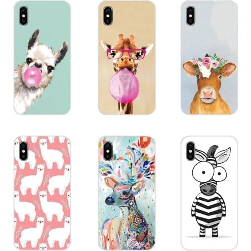 Transparent Soft Cases Covers cow alpaca zebra giraffe For Apple iPhone X XR XS 11Pro MAX 4S 5S 5C SE 6S 7 8 Plus ipod touch 5 6