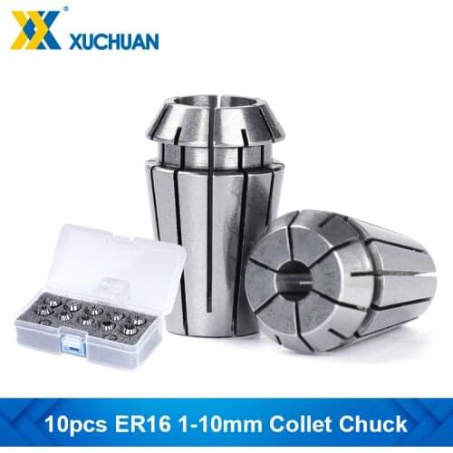 Spring Collet 10pcs ER16 Collet Chuck Set for CNC Milling Cutter Engraving Machine Spindle Motor Precision Chuck Tool Holder