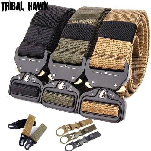 125/135/145cm Army Tactical Nylon Belt Military Metal Buckle Men Women Police Airsoft Adjustable Heavy Duty Hunting Waist Strap